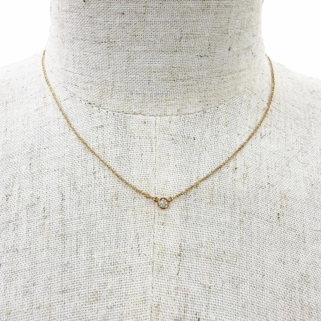Great TIFFANY&Co. Necklace By the Yard 1P Diamond Necklace Yellow Gold 750 Women