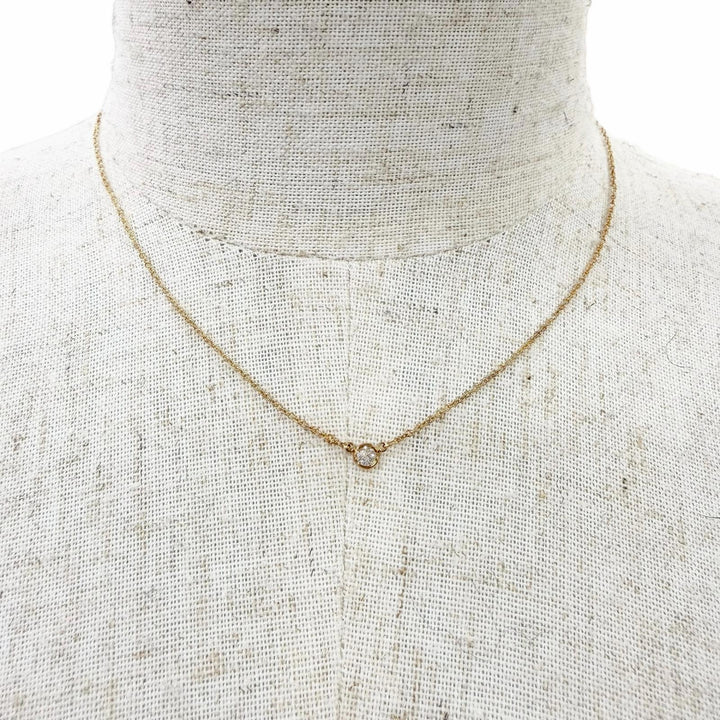 Great TIFFANY&Co. Necklace By the Yard 1P Diamond Necklace Yellow Gold 750 Women