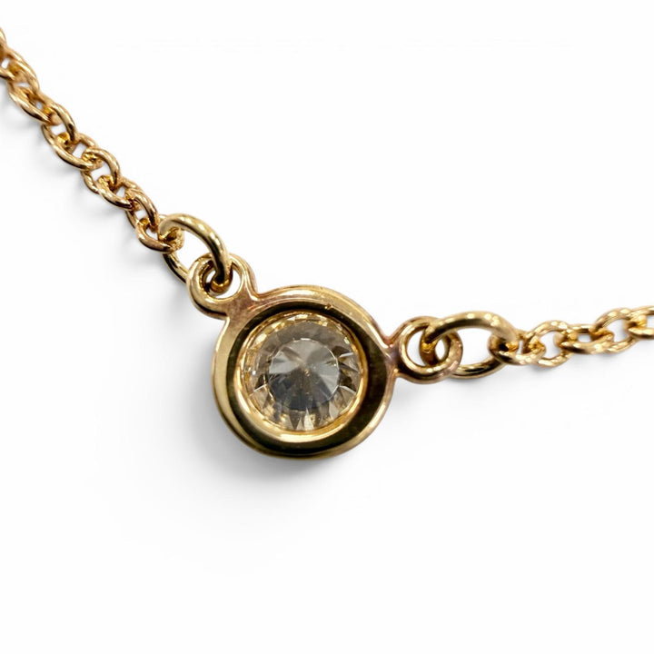 Great TIFFANY&Co. Necklace By the Yard 1P Diamond Necklace Yellow Gold 750 Women
