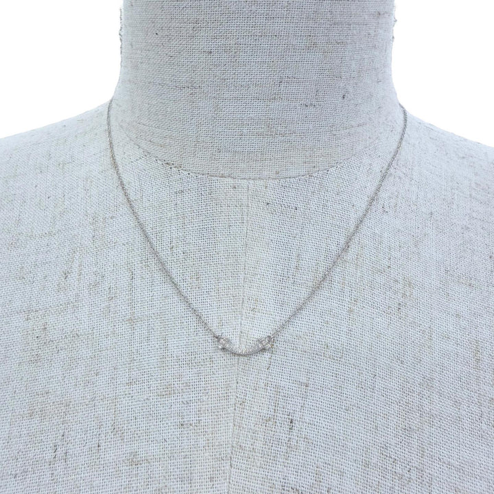 Great TIFFANY&Co. Necklace Smile Pendant Mini White gold AU750 Women