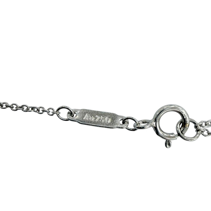 Great TIFFANY&Co. Necklace Smile Pendant Mini White gold AU750 Women