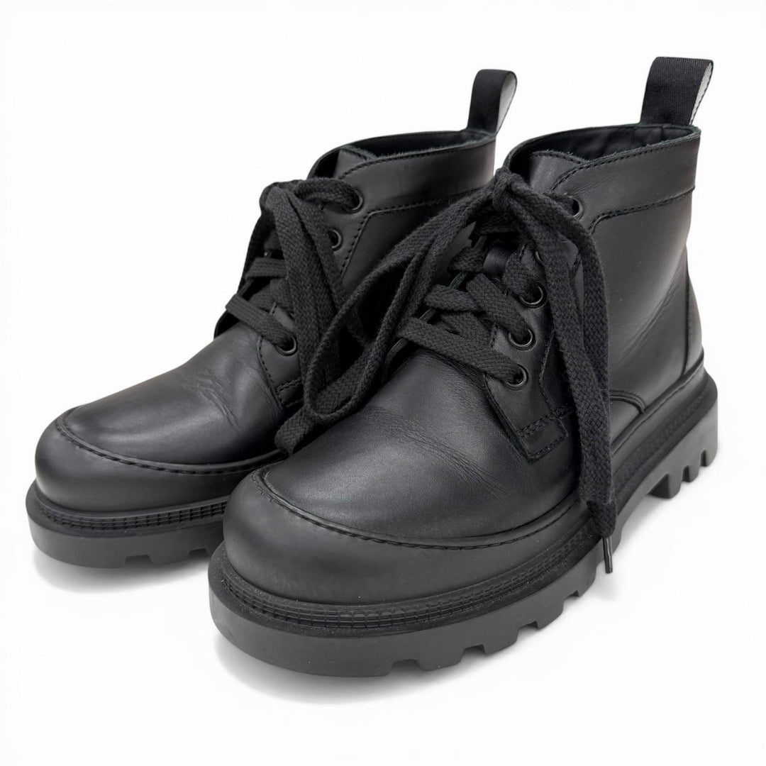 Great LOEWE short boots Mid-cut combat boots black leather Women 36 L815285X72