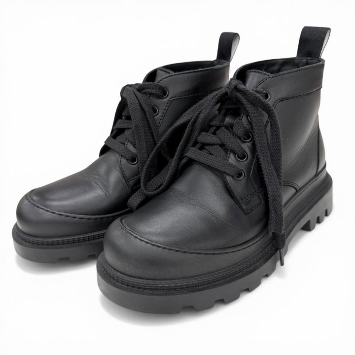 Great LOEWE short boots Mid-cut combat boots black leather Women 36 L815285X72