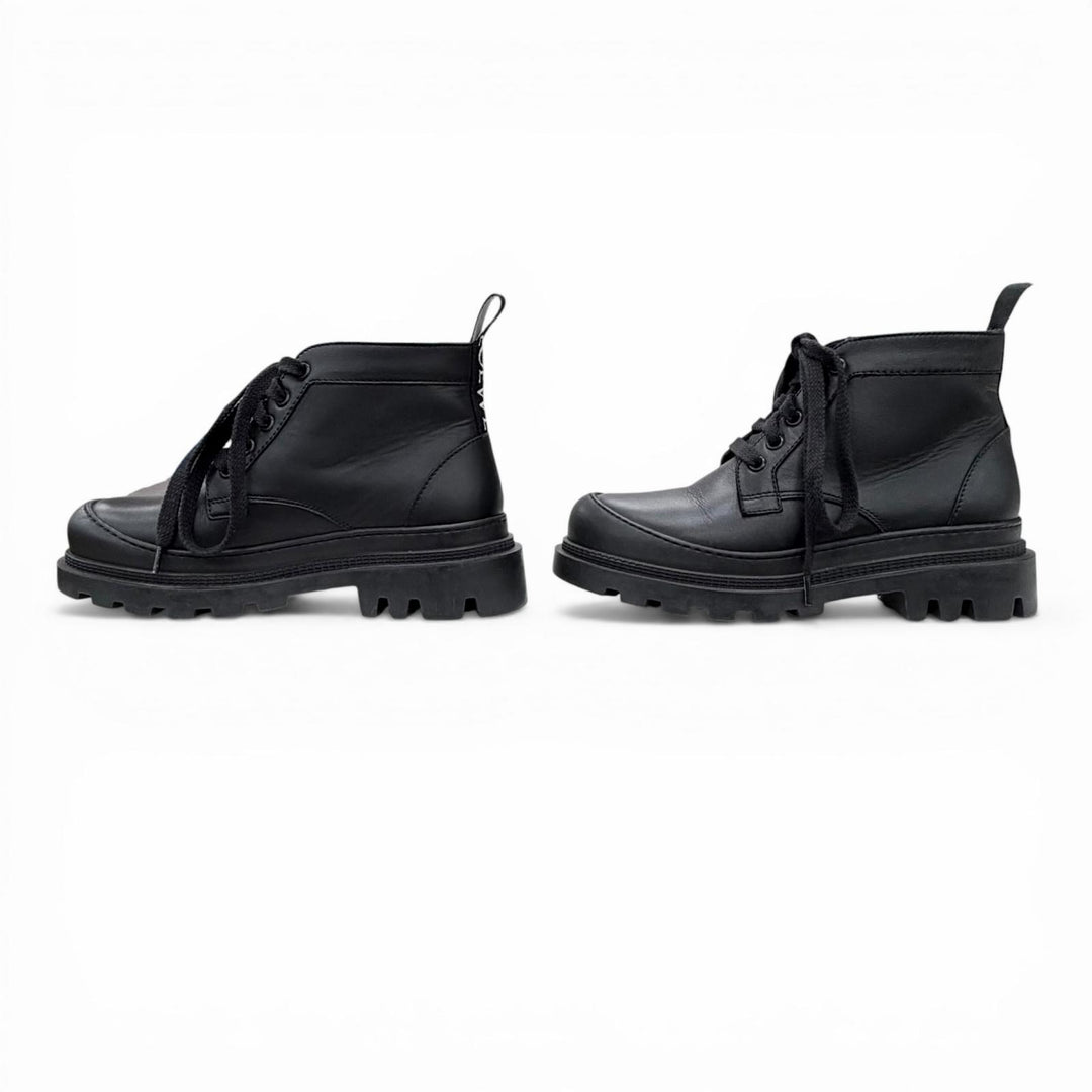 Great LOEWE short boots Mid-cut combat boots black leather Women 36 L815285X72