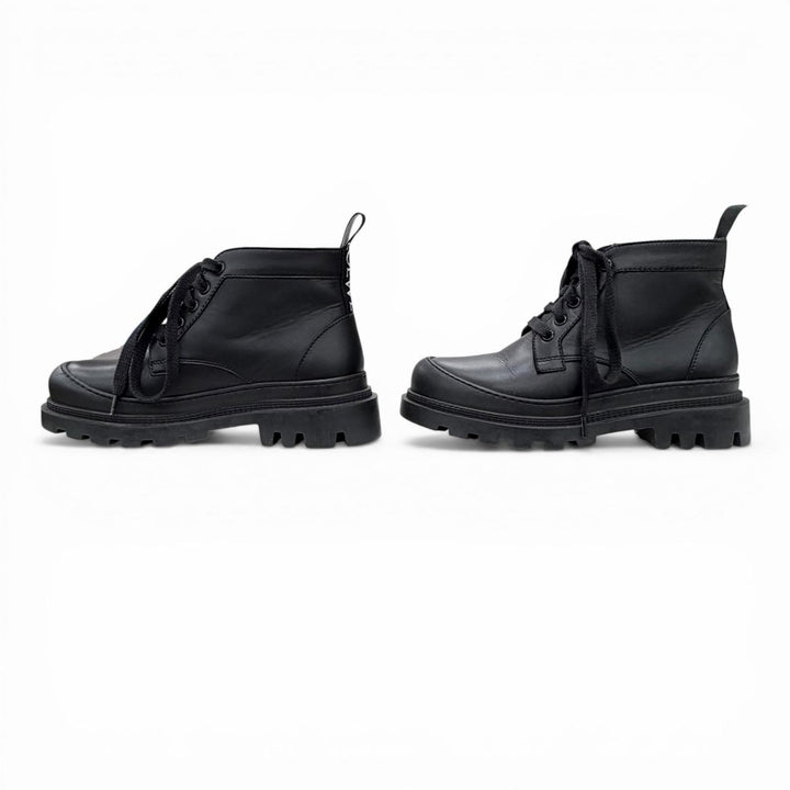 Great LOEWE short boots Mid-cut combat boots black leather Women 36 L815285X72