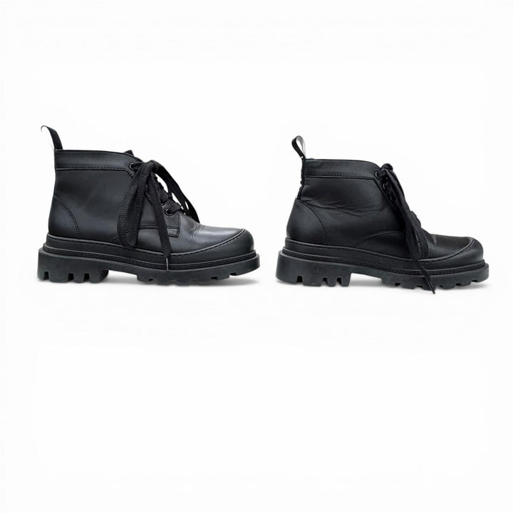 Great LOEWE short boots Mid-cut combat boots black leather Women 36 L815285X72