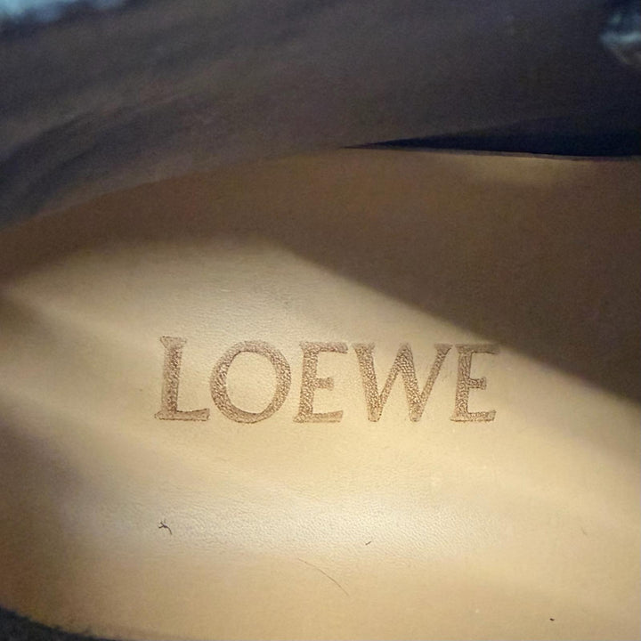 Great LOEWE short boots Mid-cut combat boots black leather Women 36 L815285X72