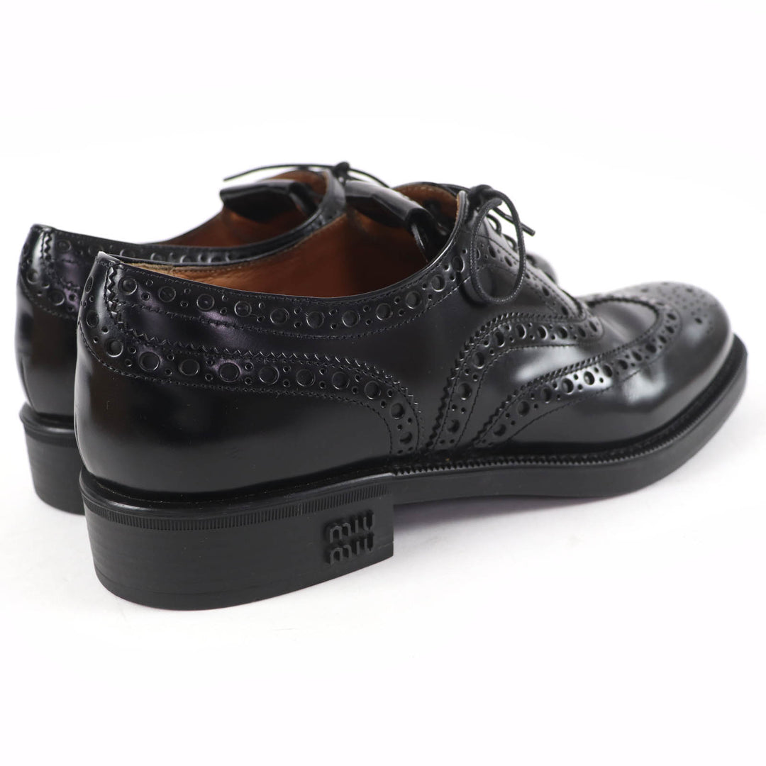 Excellent Churchs Miu Miu Leather shoes Wingtip Oxford black Women 39 5E038E