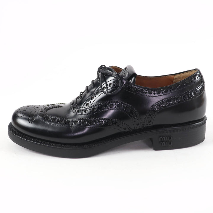 Excellent Churchs Miu Miu Leather shoes Wingtip Oxford black Women 39 5E038E