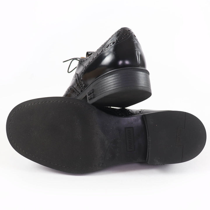 Excellent Churchs Miu Miu Leather shoes Wingtip Oxford black Women 39 5E038E