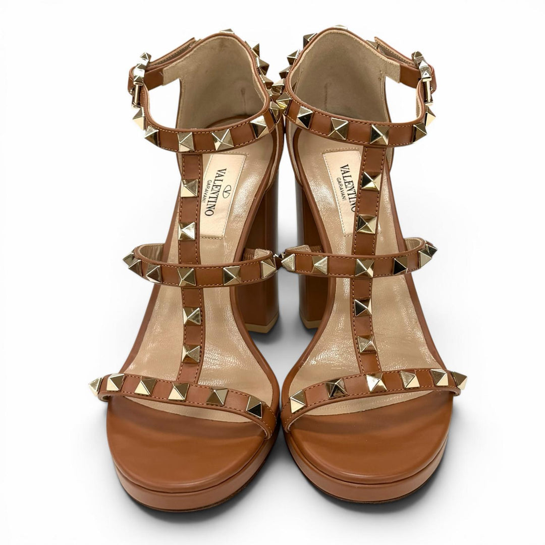 Excellent Valentino Garavani Sandals Brown leather Women 35 TW2S0T65