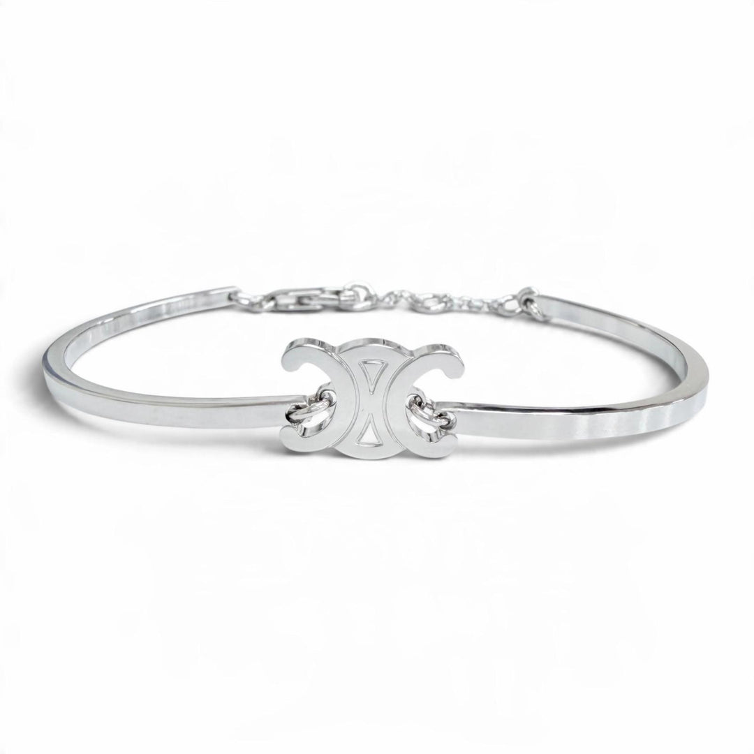 Excellent CELINE Triomphe Articulated Bracelet Current product Silver 46Z676BRA