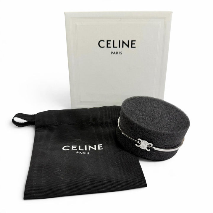 Excellent CELINE Triomphe Articulated Bracelet Current product Silver 46Z676BRA