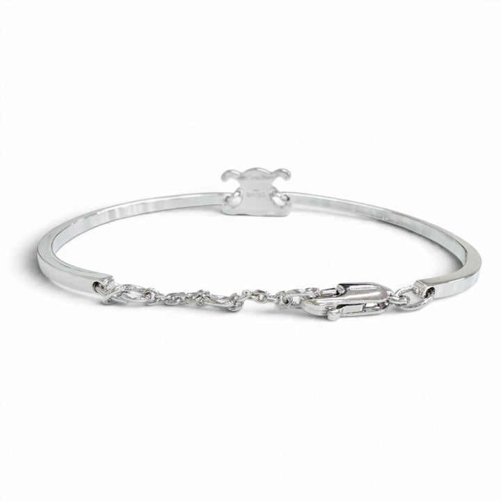 Excellent CELINE Triomphe Articulated Bracelet Current product Silver 46Z676BRA