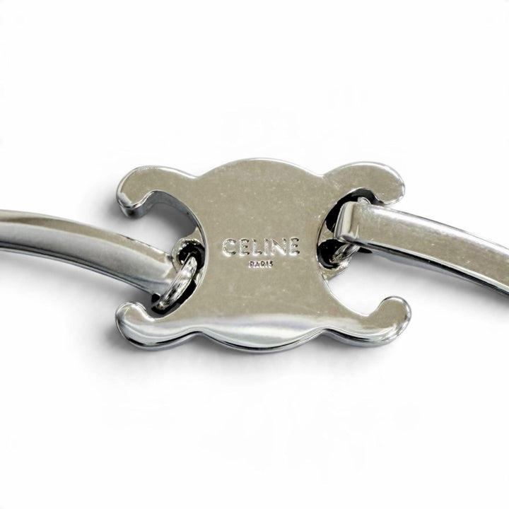Excellent CELINE Triomphe Articulated Bracelet Current product Silver 46Z676BRA