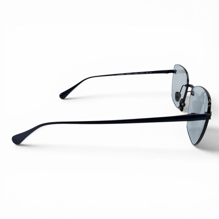 Very Good CHANEL sunglasses COCO Mark Cat's Eye Two-Point Rimless Shape 4286-ST