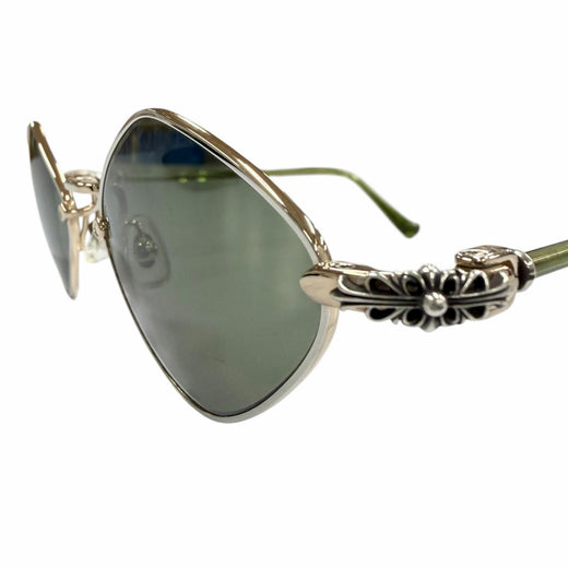 Great CHROME HEARTS sunglasses DIAMOND DOG Floral cross gold 925 mens