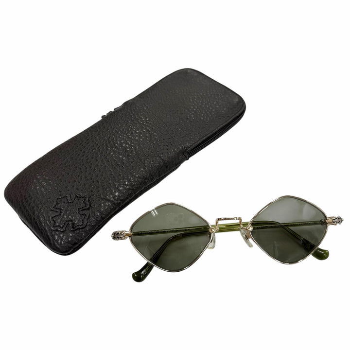 Great CHROME HEARTS sunglasses DIAMOND DOG Floral cross gold 925 mens