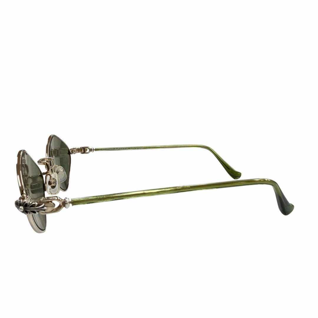 Great CHROME HEARTS sunglasses DIAMOND DOG Floral cross gold 925 mens