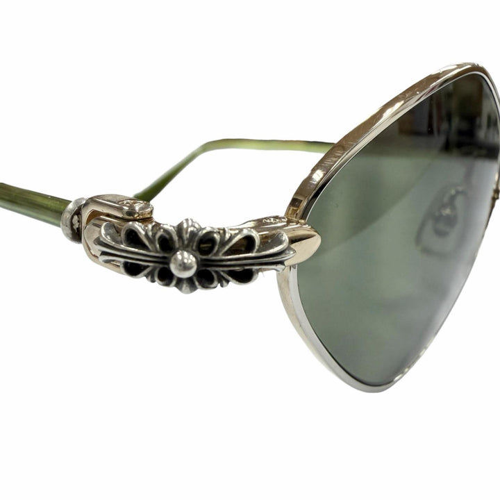 Great CHROME HEARTS sunglasses DIAMOND DOG Floral cross gold 925 mens