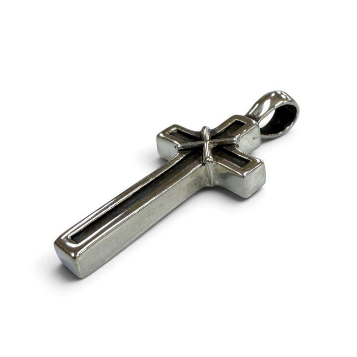 Great CHROME HEARTS Pendant top MAPLE SOAP CROSS Silver 925 mens