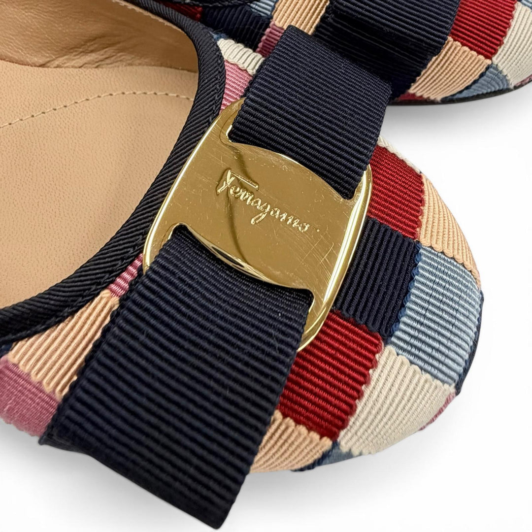 Excellent Salvatore Ferragamo pumps VARINA multicolor Suede leather Women
