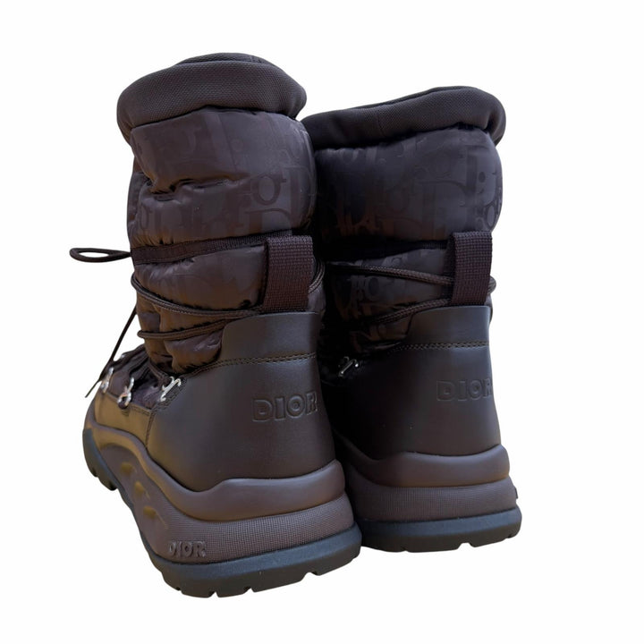 Pristine DIOR boots Dior Snow Oblique Snow Dark brown fabric mens 41