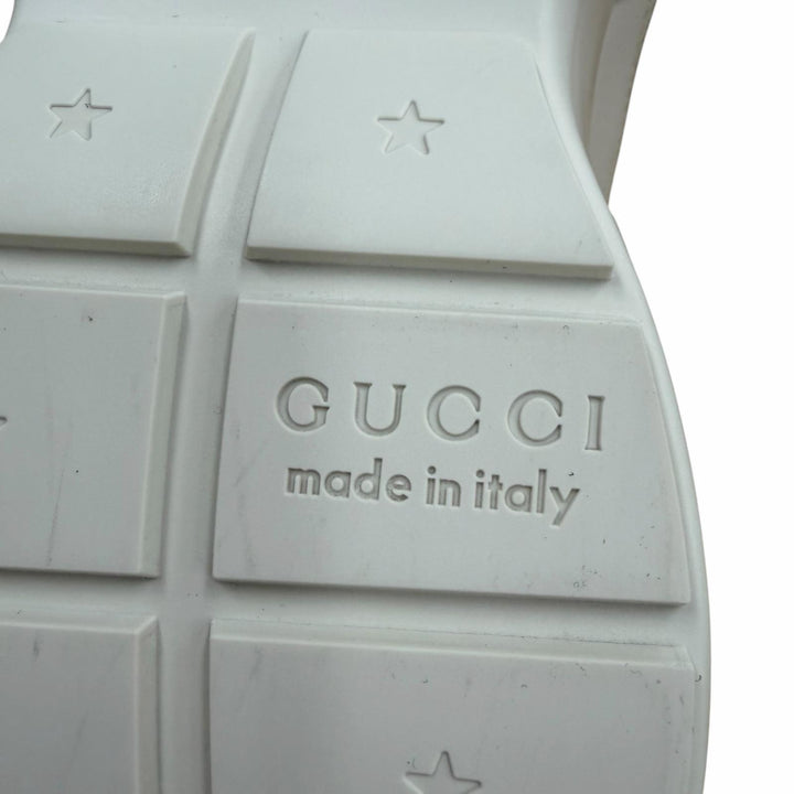 Excellent GUCCI sneakers Lighton Interlocking G beige leather mens 6.5 500877