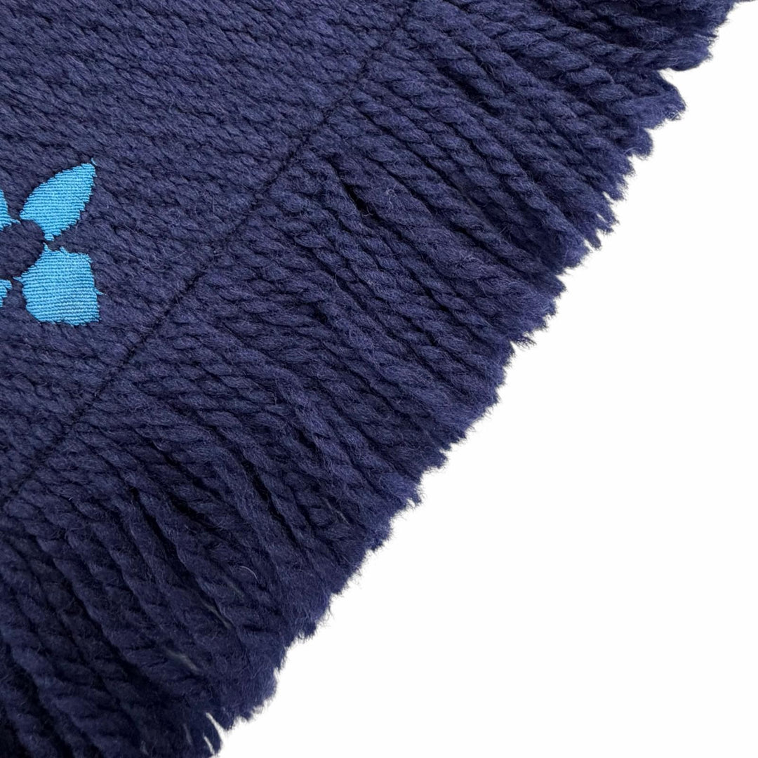 Great LOUIS VUITTON Scarf Escalp Logo Mania Navy wool Women M70899