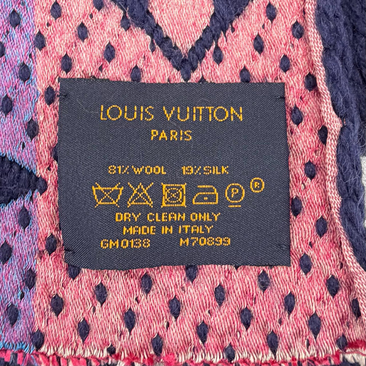 Great LOUIS VUITTON Scarf Escalp Logo Mania Navy wool Women M70899