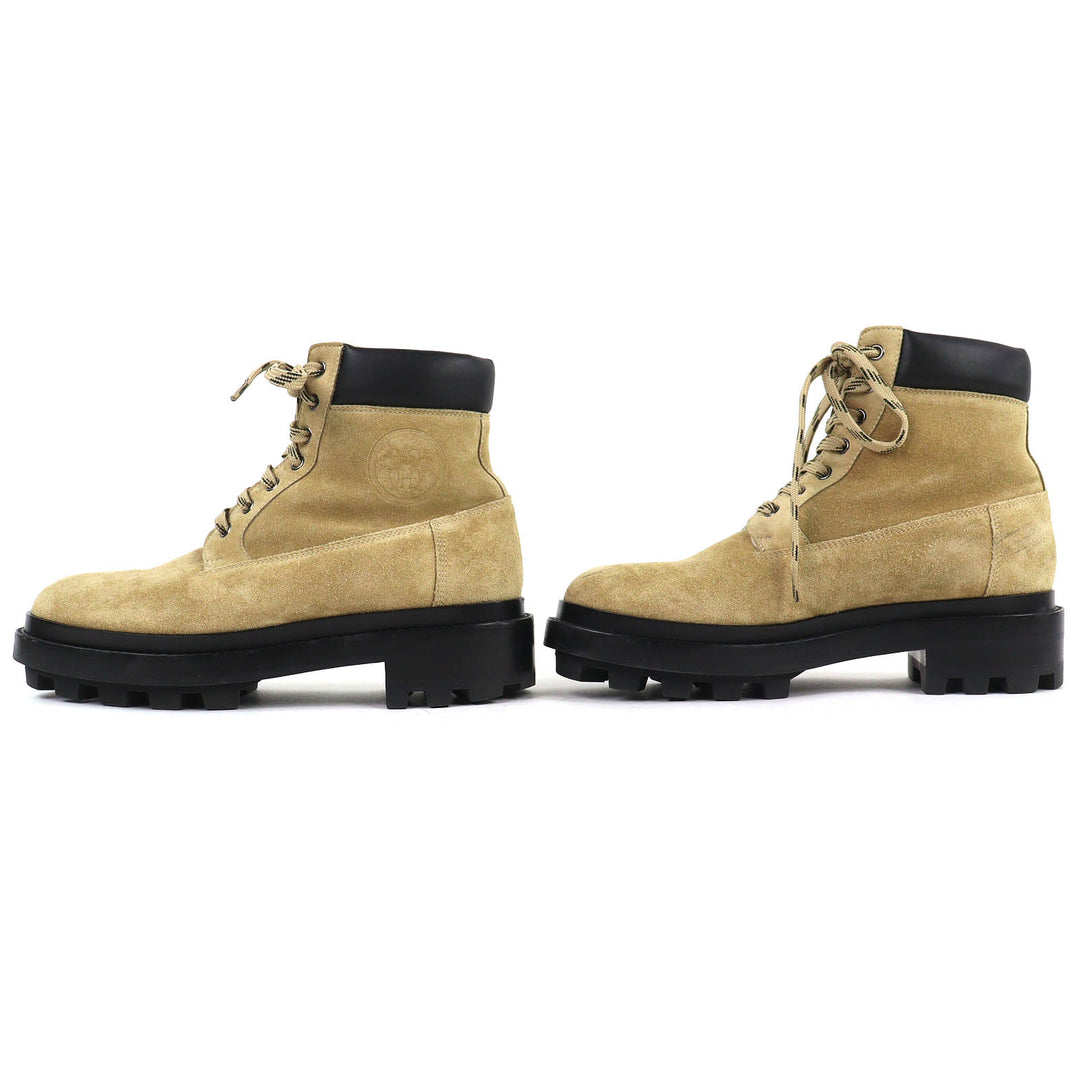 Great HERMES short boots Fair Lace-up sheepskin ankle boots beige Mouton mens 44