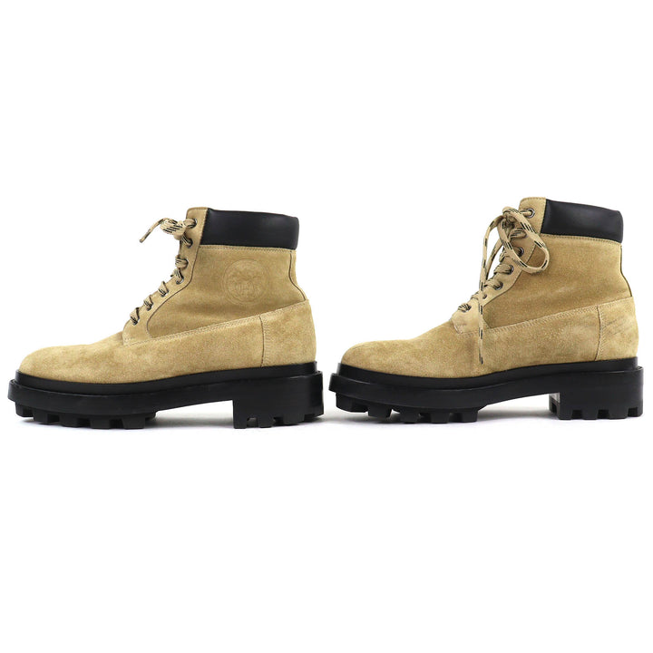 Great HERMES short boots Fair Lace-up sheepskin ankle boots beige Mouton mens 44