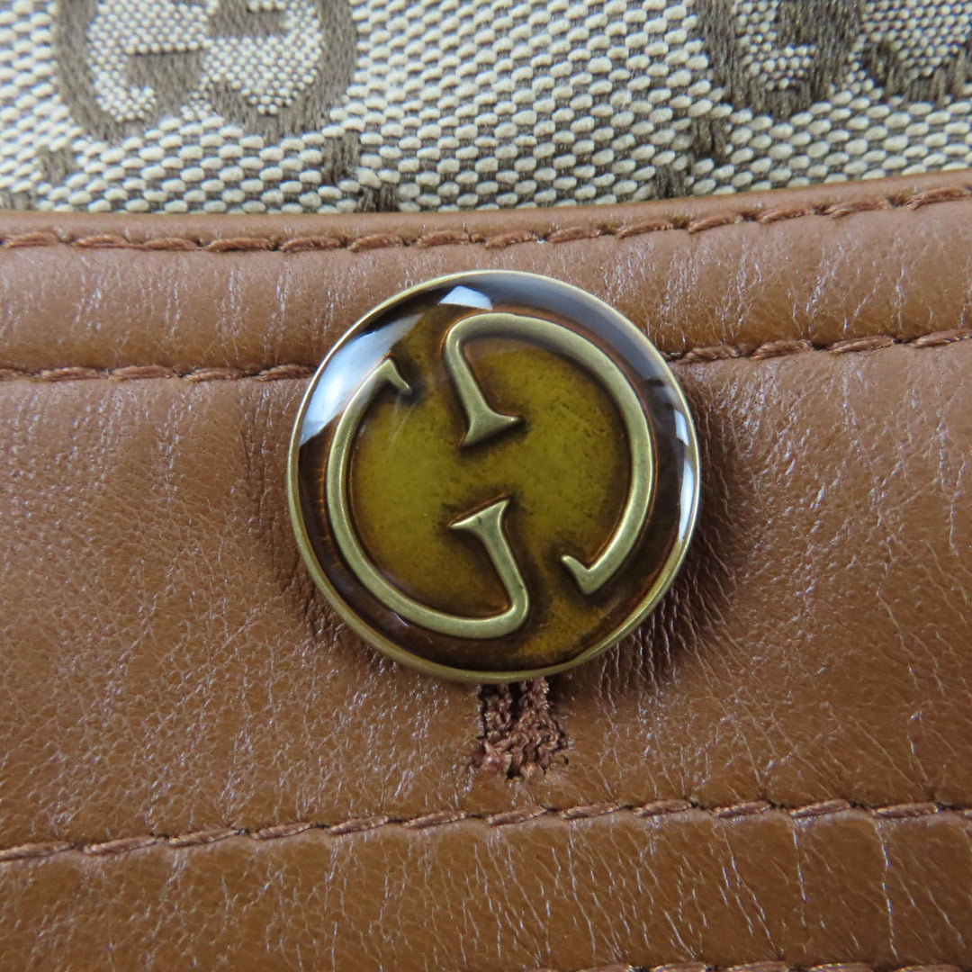Pristine GUCCI Jacket Horsebit Metal Belt with GG Canvas Brown Women 38 682302