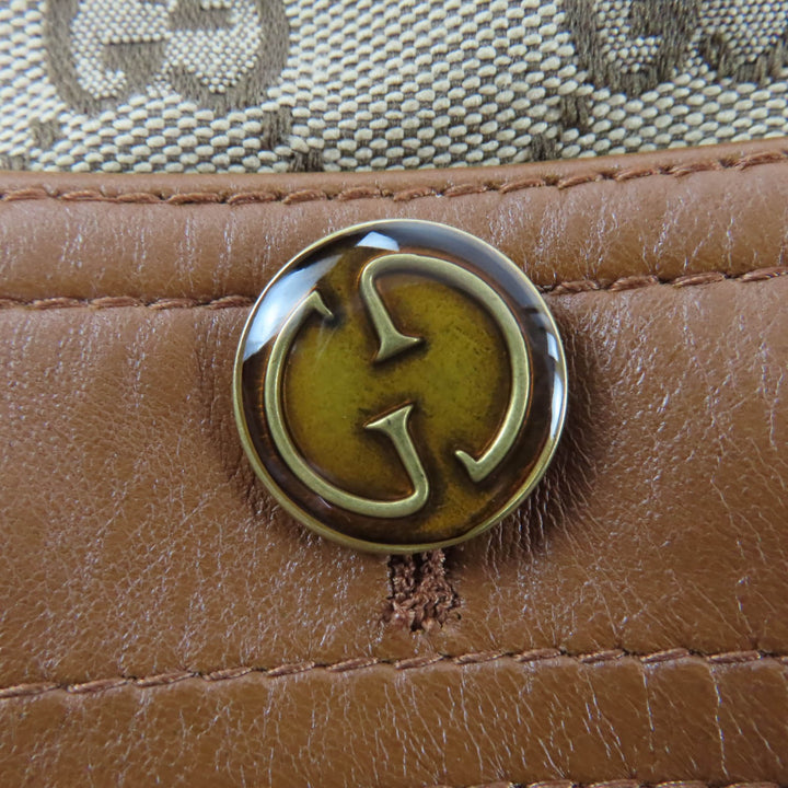 Pristine GUCCI Jacket Horsebit Metal Belt with GG Canvas Brown Women 38 682302