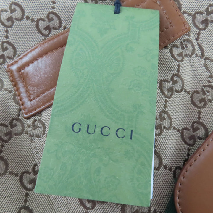 Pristine GUCCI Jacket Horsebit Metal Belt with GG Canvas Brown Women 38 682302