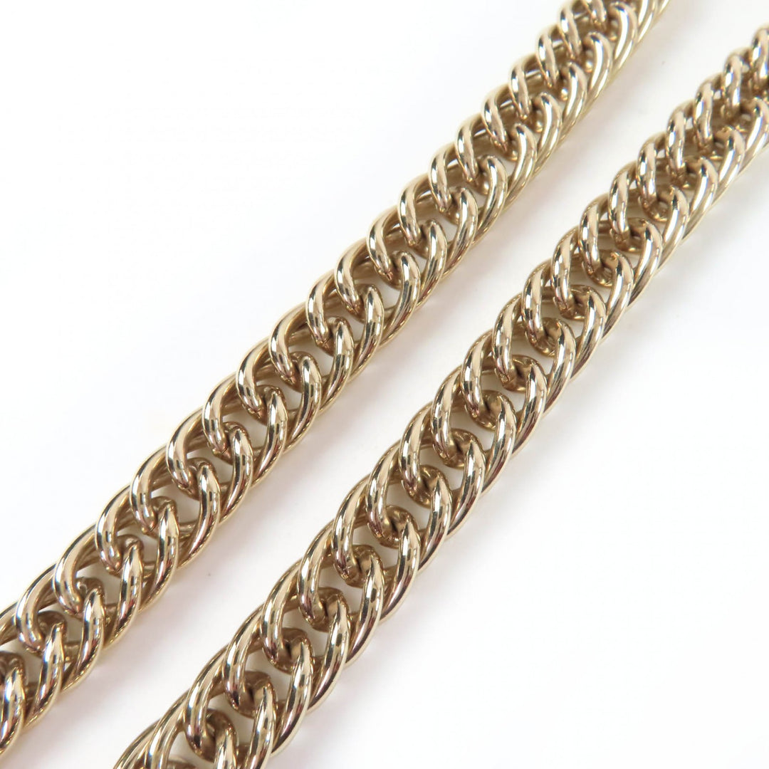 Great CHANEL Necklace COCO Mark Rhinestone Coin gold metal Women B23P