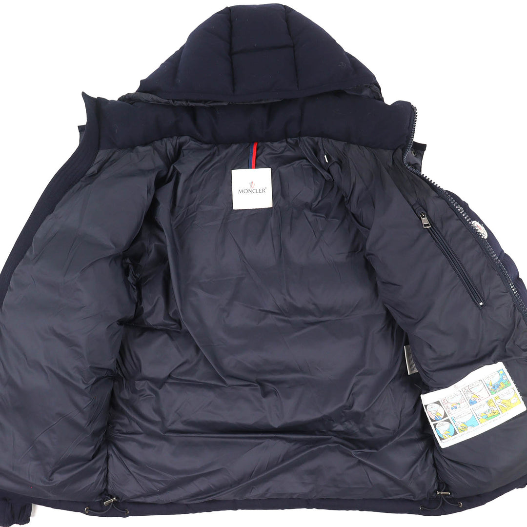 Excellent MONCLER Down jacket MONTGENEVRE Logo patch Hooded Navy wool mens 1