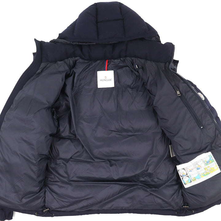 Excellent MONCLER Down jacket MONTGENEVRE Logo patch Hooded Navy wool mens 1