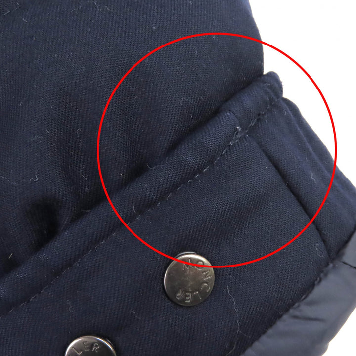 Excellent MONCLER Down jacket MONTGENEVRE Logo patch Hooded Navy wool mens 1