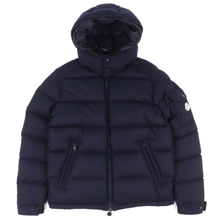 Excellent MONCLER Down jacket MONTGENEVRE Logo patch Hooded Navy wool mens 1