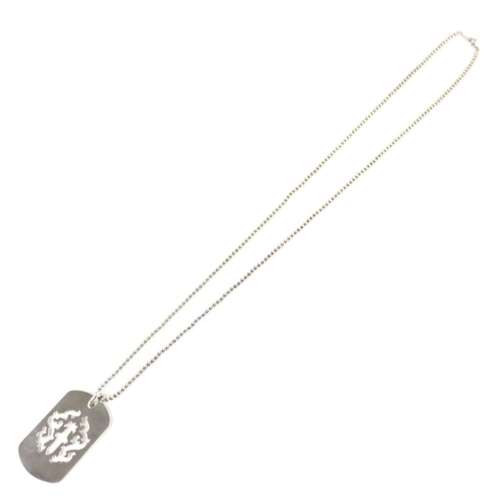Great CHROME HEARTS Necklace Vine Dagger Cutout Dog Tag Ball Chain 925 mens