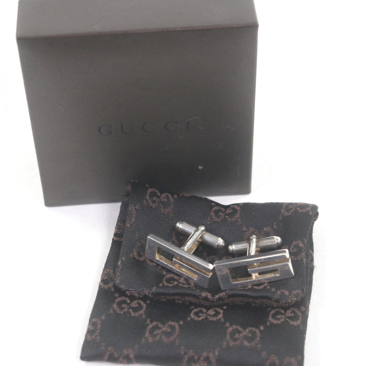 Very Good GUCCI Cufflinks cufflinks G Square Accessories Silver SV925 mens