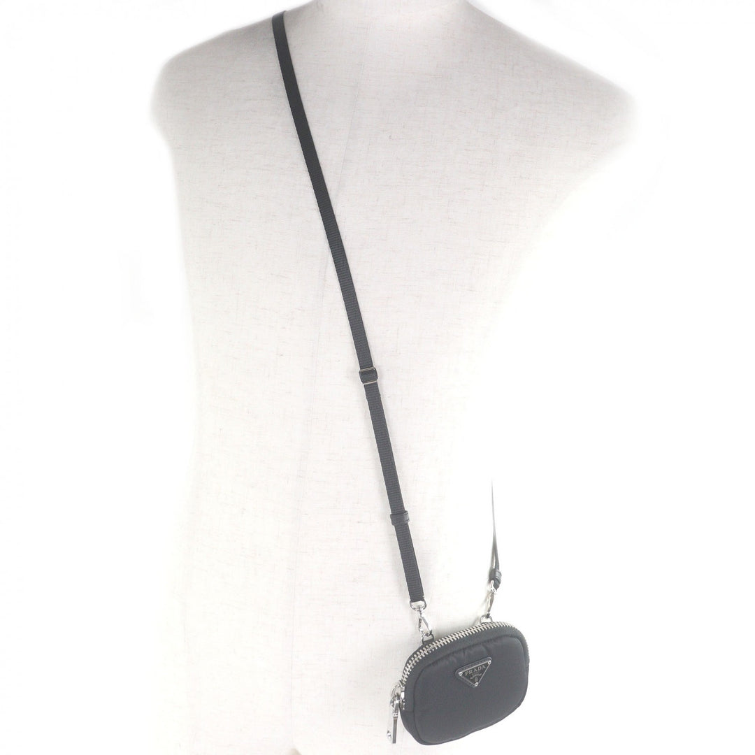Excellent PRADA Pouch Triangle Logo Triangle Plate Shoulder Mini Cargo