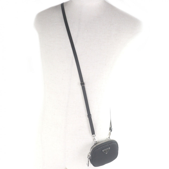 Excellent PRADA Pouch Triangle Logo Triangle Plate Shoulder Mini Cargo
