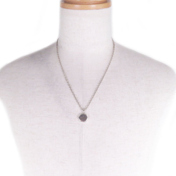 Great GUCCI Necklace Trademark Engraving Octagon Silver AG925 mens 779175