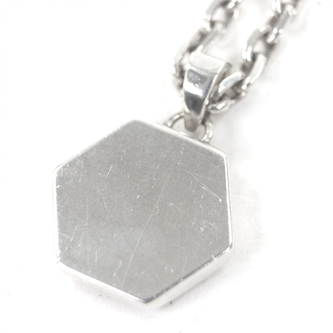 Great GUCCI Necklace Trademark Engraving Octagon Silver AG925 mens 779175