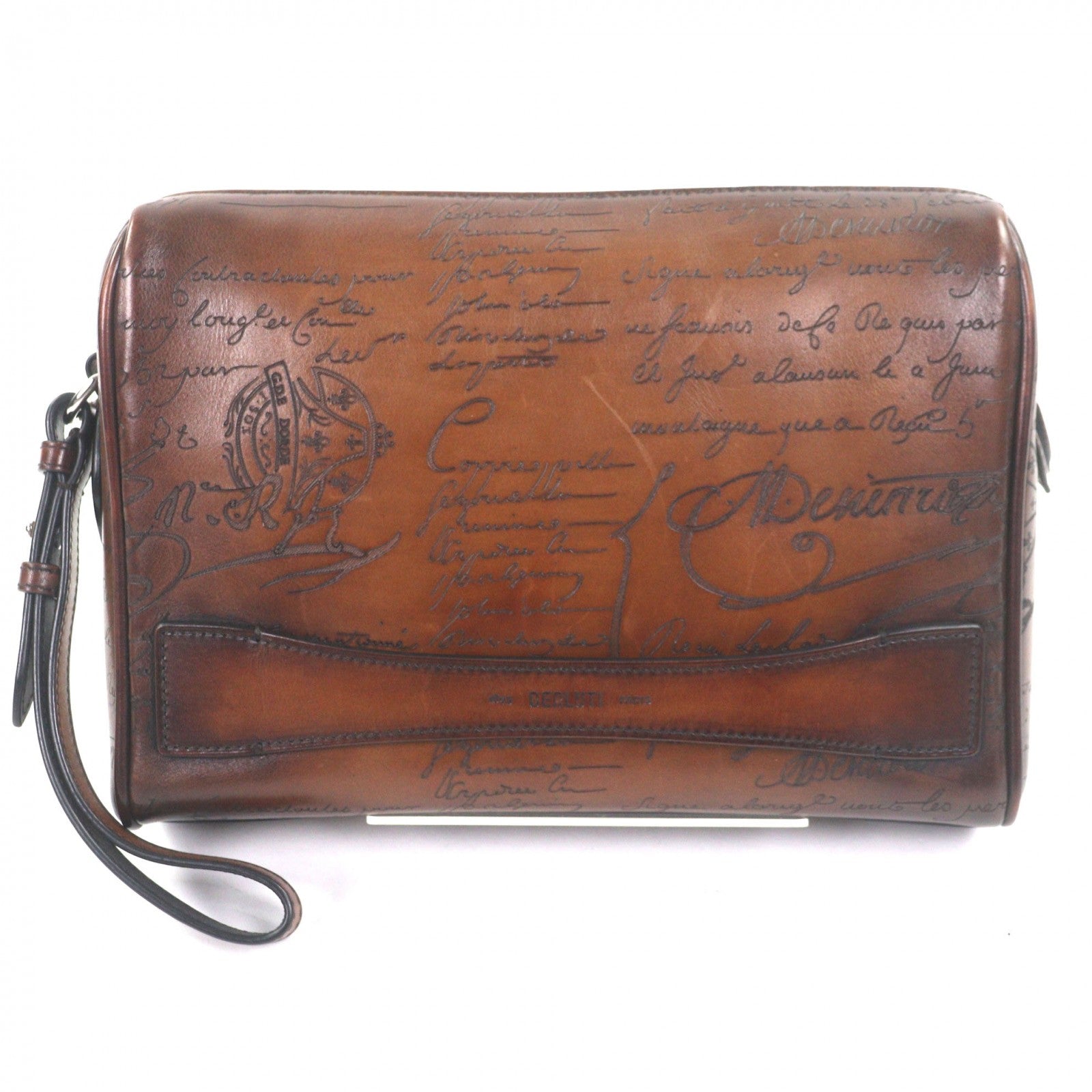 Great BERLUTI business bag Rosewood Zip Pouch Brown Venice Great BERLUTI business bag Rosewood Zip Pouch Brown Venice