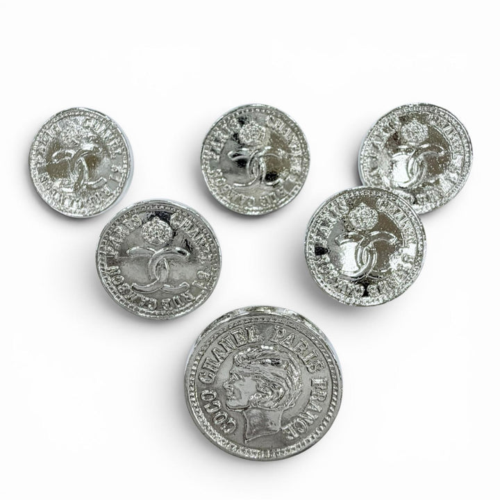 Great CHANEL button Silver Women