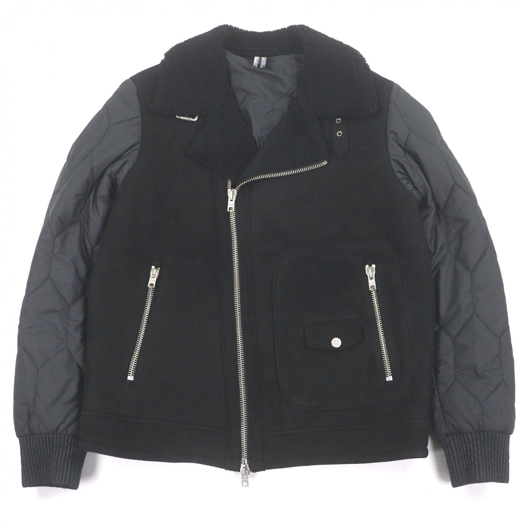 Excellent DFOUR Mouton jacket Suede leather material switching
