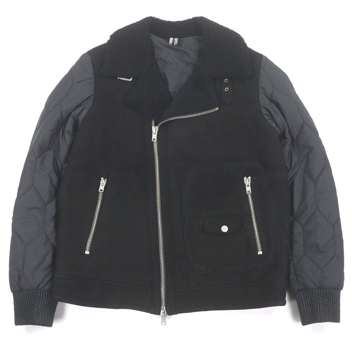 Excellent DFOUR Mouton jacket Suede leather material switching